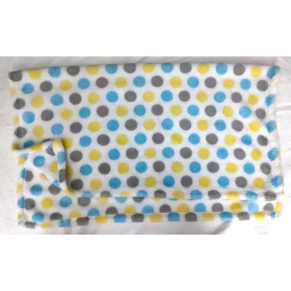 Baby Gear Polka Dot Blanket White Gray Blue‎ Yellow Sports Lovey Unisex LN